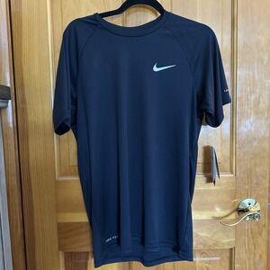 Nike Dri-Fit Swim Hydroguard Short Sleeve Black, Men's Small NWT $46 MSRP